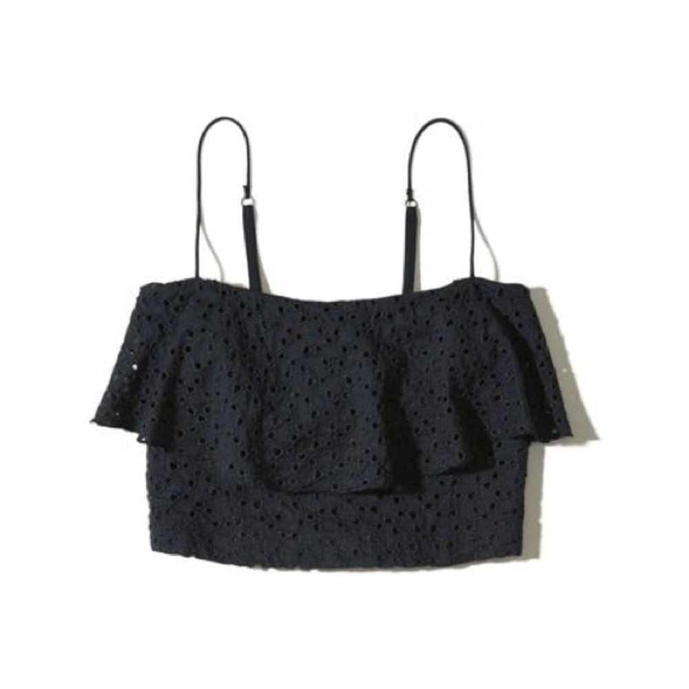 Hollister Ruffle Eyelet Crop Top